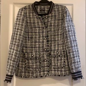 Karl Lagerfeld Tweed Bomber Jacket